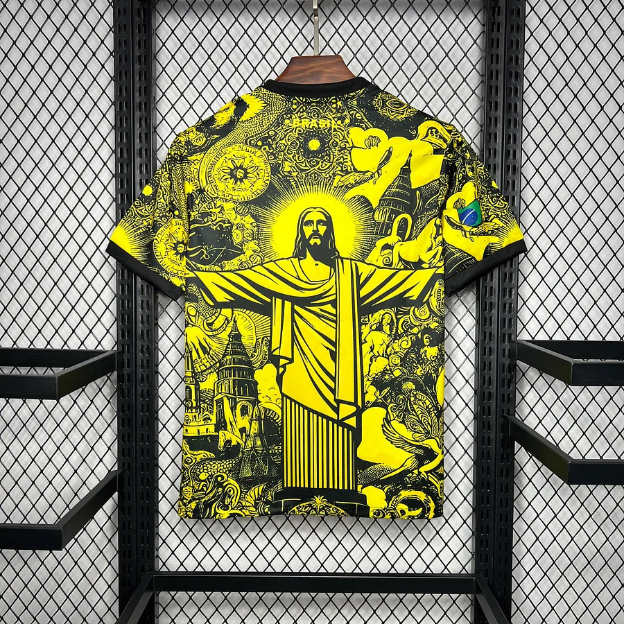 tenue-foot-bresil-jaune-design-concept-pour-supporter Brasilien fodbolddragt gul design koncept til fan