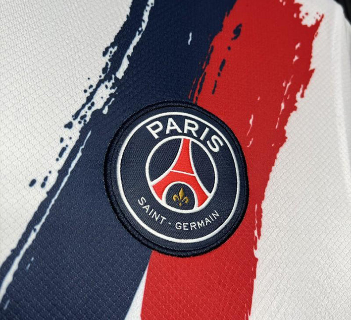 Paris Saint-Germain Udebanetrøje Hvid 2024-2025 stofdetalje