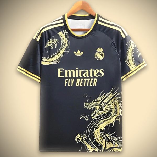 Fodboldtrøje Concept Real Madrid Dragon Guld Edition 2024-2025