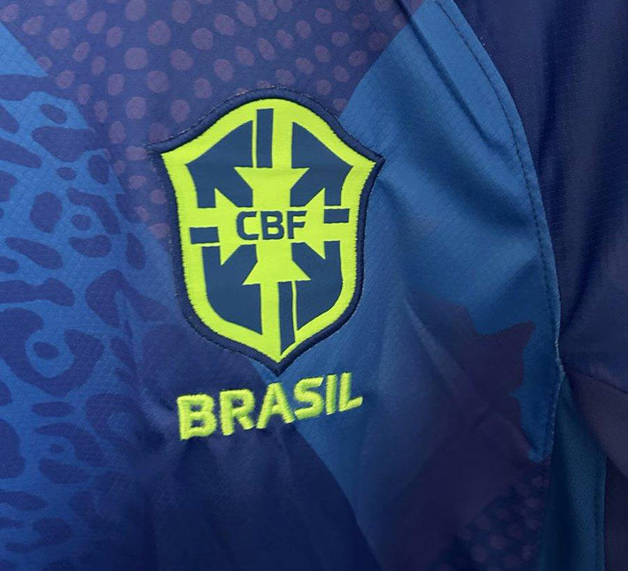 tenue-bresilienne-de-foot-maillot-exterieur-pour-supporter-de-la-selecao Brasiliansk fodboldtrøje udebanetrøje til Seleção-supporter