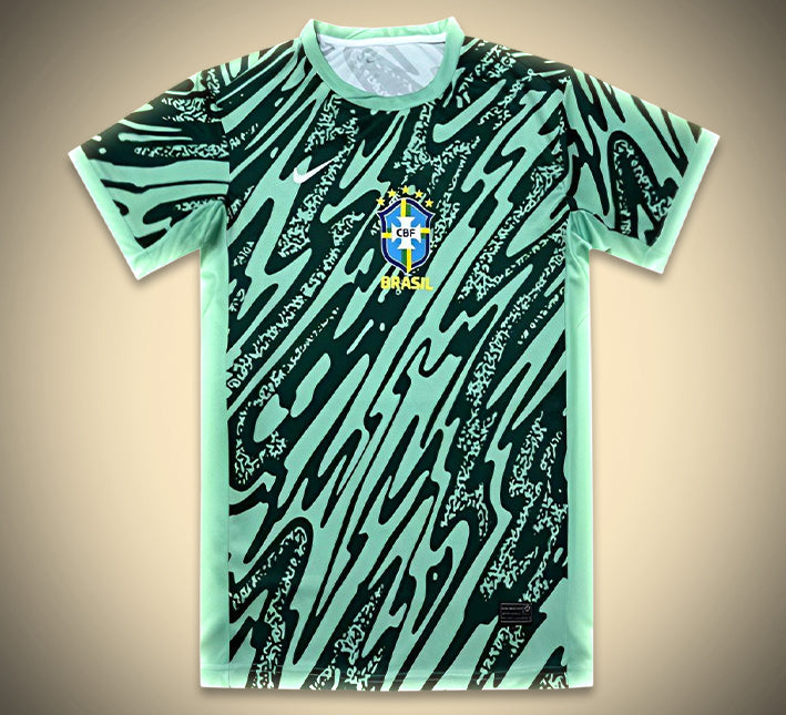 maillot-de-gardien-du-bresil-third-saison-2024-2025-tenue-de-football-jaune-et-vert Brasiliens målmandstrøje third sæson 2024 2025 fodboldtrøje gul og grøn