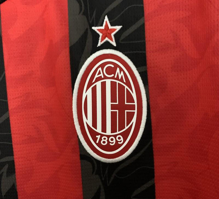 maillot-domicile-ac-milan-concept-saison-2025-2026-rouge-et-noir AC Milan hjemmebanetrøje concept sæson 2025 2026 rød og sort