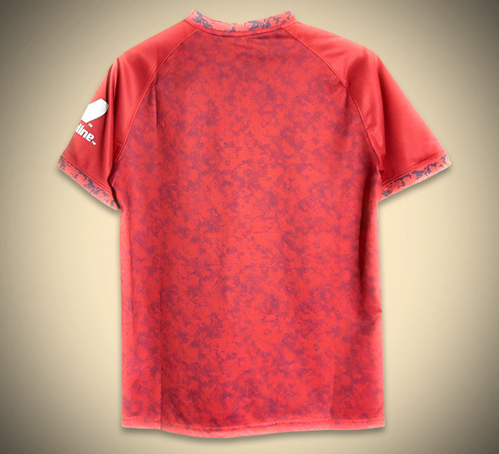 maillot-exterieur-du-fc-seville-rouge-saison-vingt-quatre-vingt-cinq FC Sevilla rød udebanetrøje sæson tyve fire tyve fem