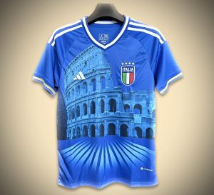 Fodboldtrøje-Concept Italien udgave by blå samling fodbold sæson 2023