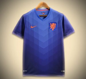 Fodboldtrøje Holland Udebanetrøje 2014 set forfra