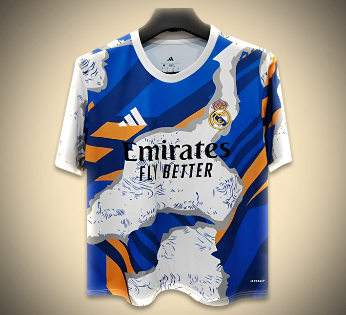 Fodboldtrøje concept Real Madrid edition abstrakt mønster sæson 2025 2026