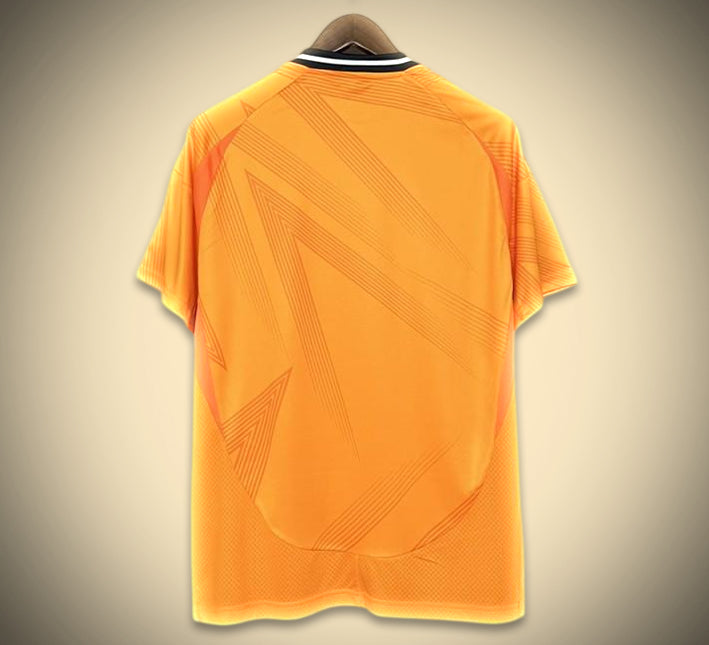 maillotrealmadridexterieurorangedos.jpg Fodboldtrøje Real Madrid Udebane 2024-2025 set bagfra