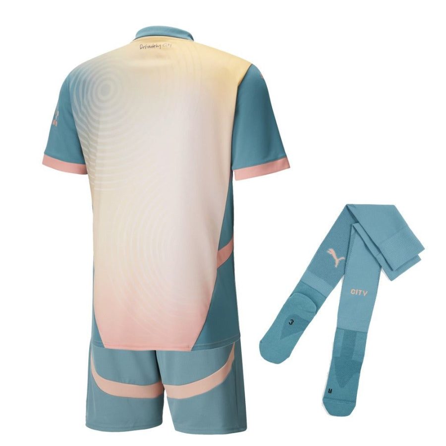 Børnesæt Manchester City trøje og shorts fourth-udgave sæson 2024 2025