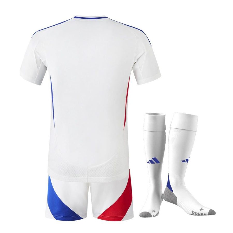 Børnesæt Olympique Lyonnais hjemmebanetrøje sæson 2024 2025 trøje shorts strømper