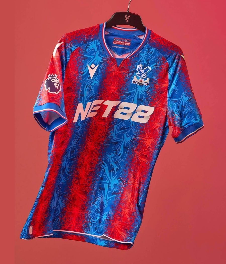 Fodboldtrøje Crystal Palace hjemmebane 2024-2025 klubbens farver