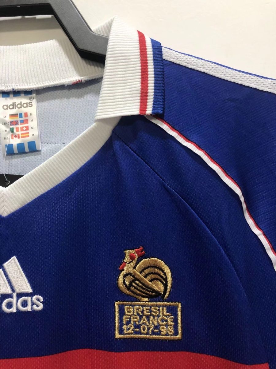 Retro trøje Frankrig 1998 hjemmebanetrøje vintage fodboldstil