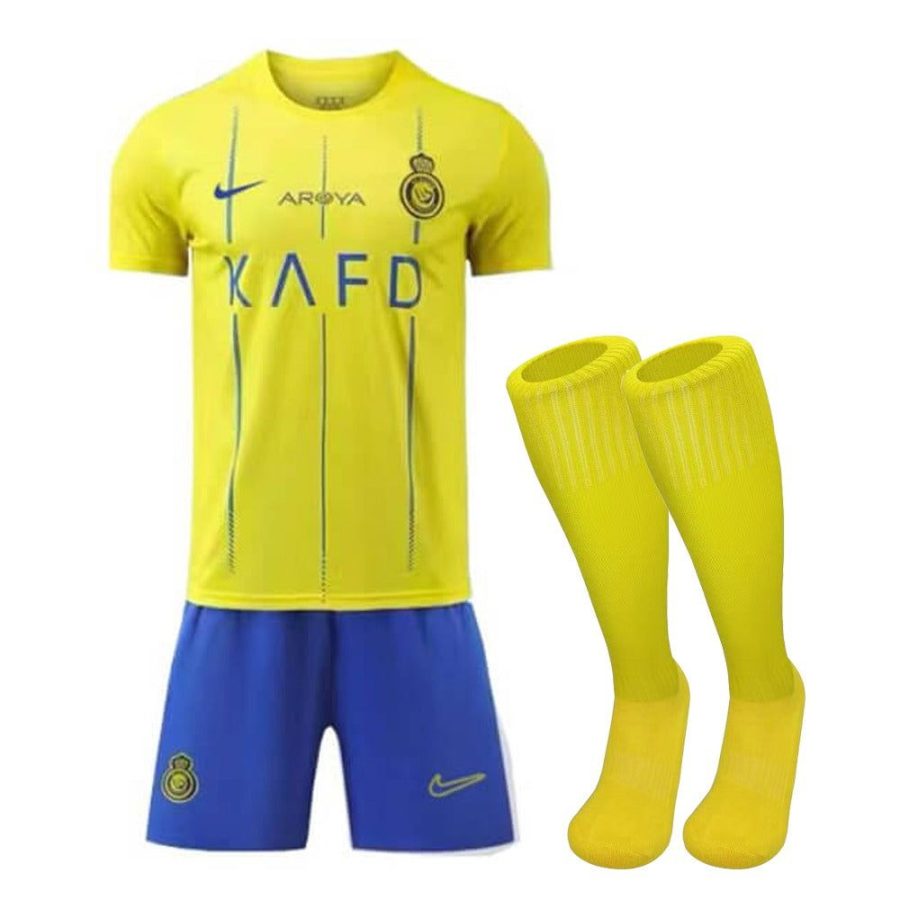 BØRNESÆT AL NASSR FC HJEMMEBANETRØJE 2023-2024