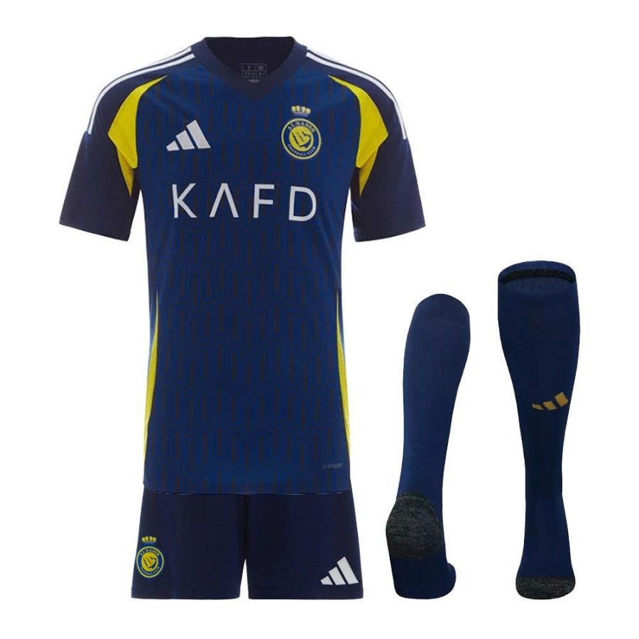 kit-enfant-al-nassr-fc-exterieur-2024-2025 BØRNESÆT AL NASSR FC UDEBANETRØJE 2024-2025