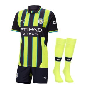 kit-enfant-manchester-city-exterieur-2024-2025 BØRNESÆT MANCHESTER CITY UDEBANETRØJE 2024-2025