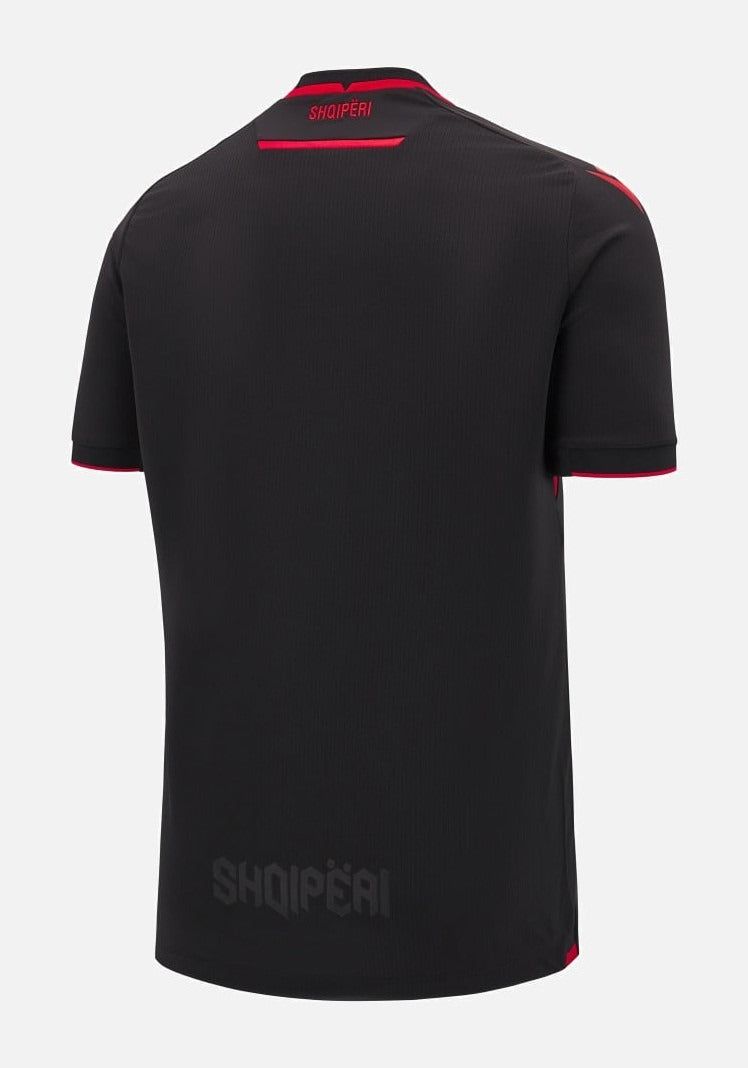 maillot-de-football-albanie-troisieme-tenue-2025-rouge-et-noir fodboldtrøje Albanien tredje sæt 2025 rød og sort
