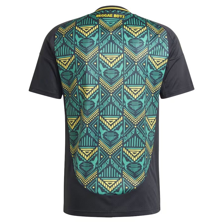 maillot-de-football-jamaique-exterieur-saison-deux-mille-vingt-quatre jamaicansk fodboldtrøje udehjemmebane sæson to tusind fireogtyve