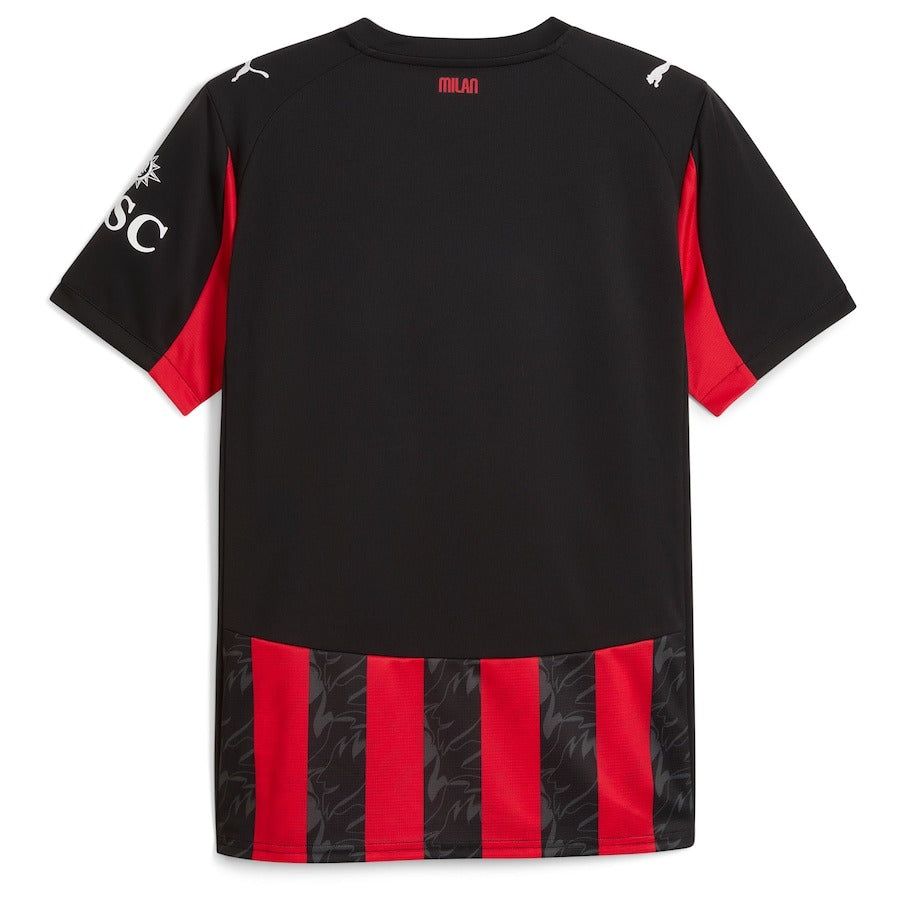 hjemmebanetrøje AC Milan sæson 2025 2026 rød og sort med officielt emblem