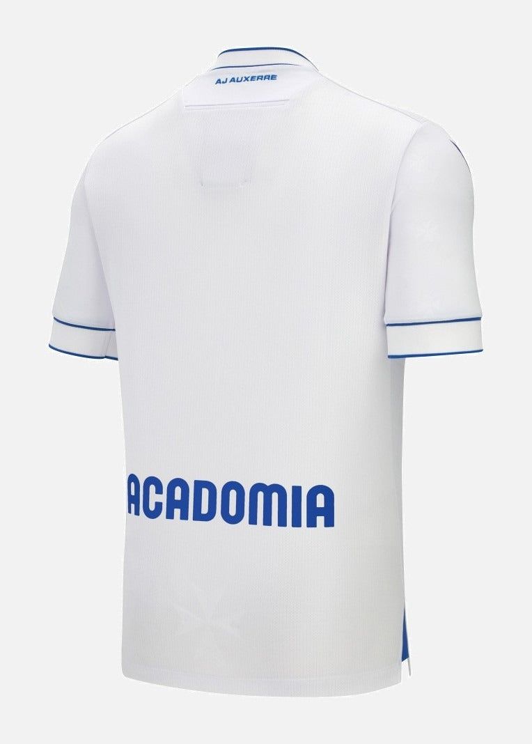 maillot-domicile-aj-auxerre-saison-deux-mille-vingt-cinq-deux-mille-vingt-six-bleu-et-blanc-tenue-officielle hjemmebanetrøje AJ Auxerre sæson to tusind femogtyve to tusind seksogtyve blå og hvid officiel dragt