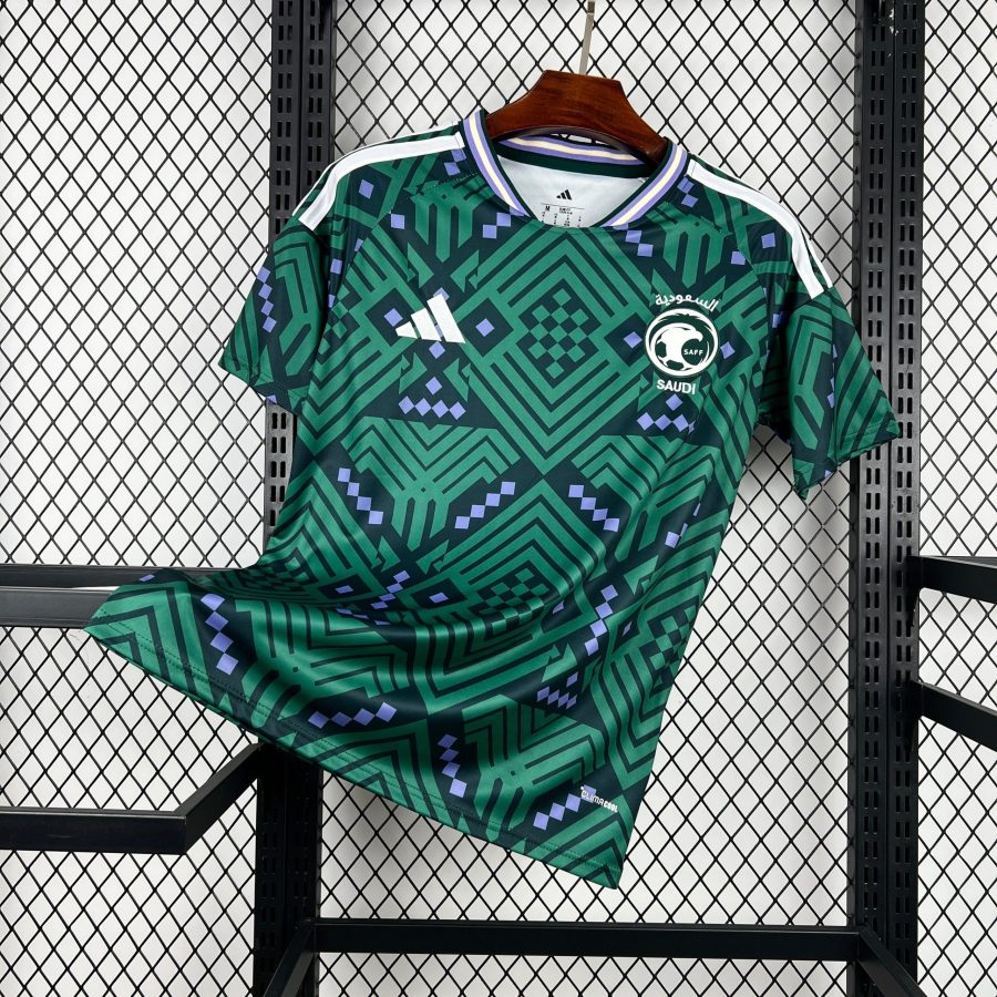 maillot-domicile-arabie-saoudite-saison-2026-vert-et-blanc Saudi-Arabien hjemmebanetrøje sæson 2026 grøn og hvid