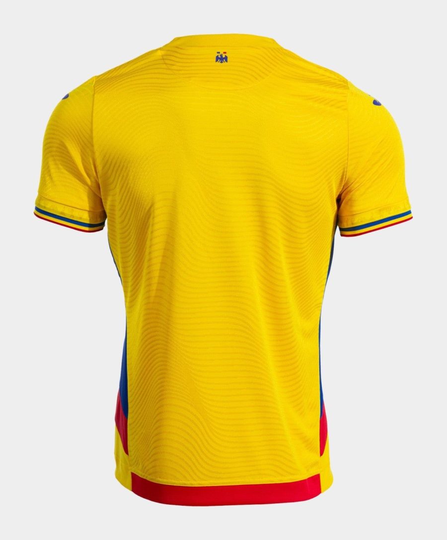 maillot-domicile-equipe-de-roumanie-saison-2025-rouge-jaune-bleu hjemmebanetrøje Rumæniens landshold sæson 2025 rød gul blå