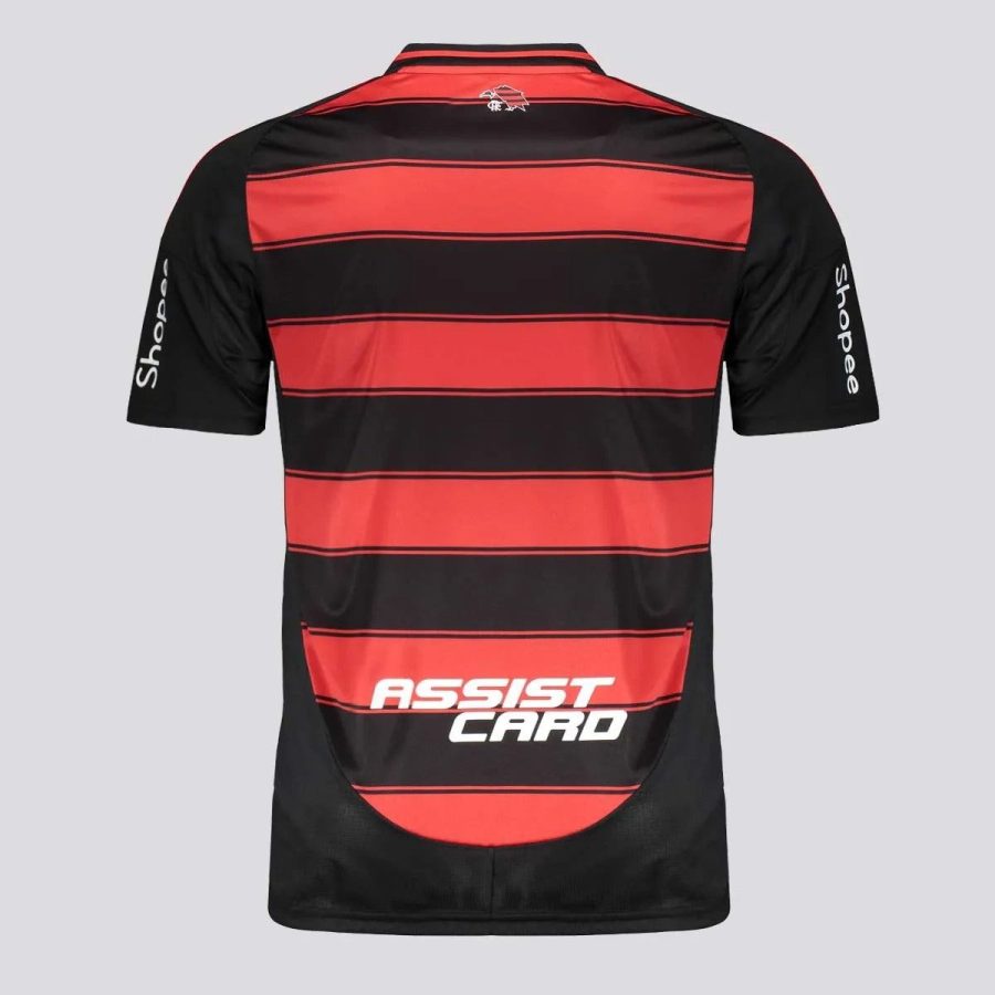 hjemmebanetrøje Flamengo sæson to tusind femogtyve rød og sort med klubbens emblem