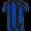 Fodboldtrøje hjemmebane Inter Milan sæson 2023 2024 blå og sort officiel