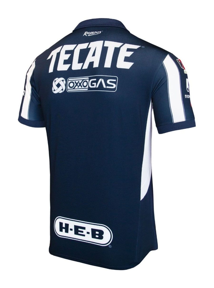 maillot-domicile-rayados-monterrey-saison-2024-2025-jersey-football-raye-bleu-blanc Hjemmebanetrøje Rayados Monterrey sæson 2024 2025 fodboldtrøje stribet blå hvid