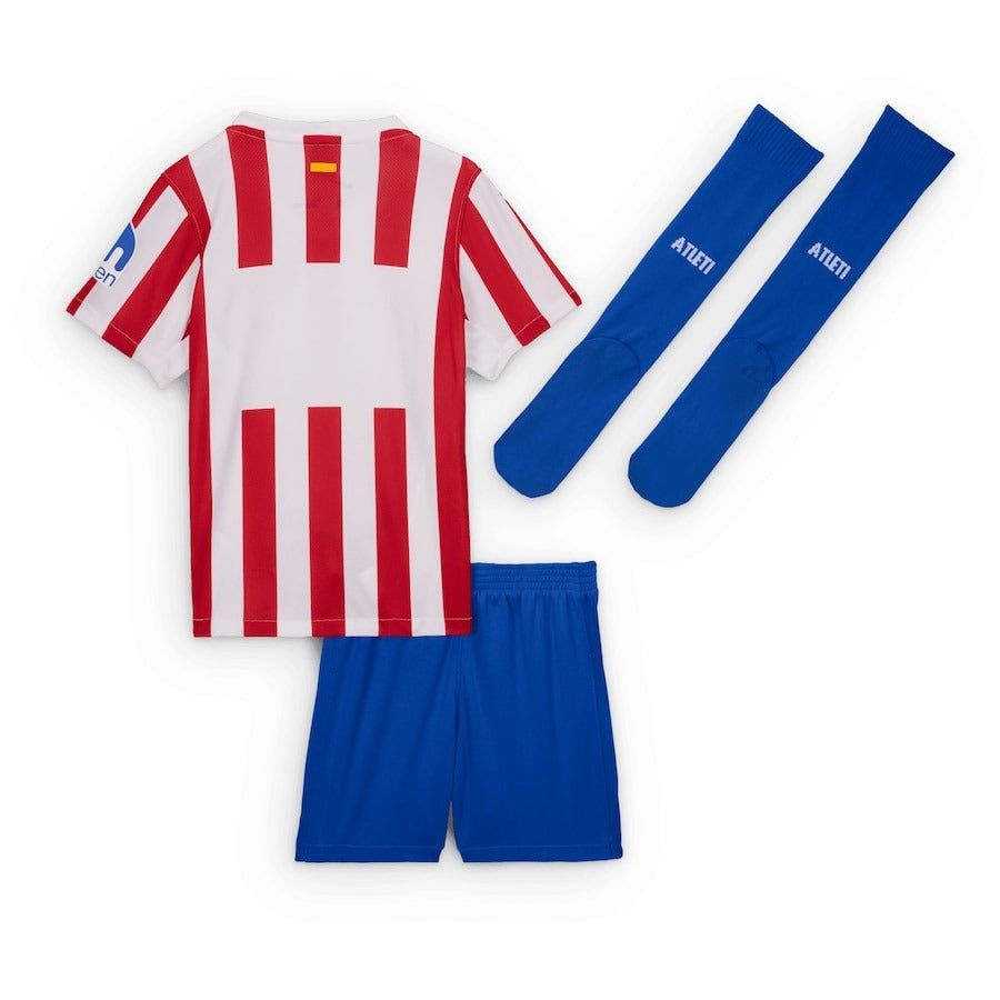 maillot-enfant-atletico-madrid-domicile-saison-2025-2026-avec-short Børnetrøje Atletico Madrid hjemmebane sæson 2025-2026 med shorts