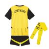 Børnetrøje Borussia Dortmund hjemmebanetrøje sæson 2024 2025 med shorts og strømper
