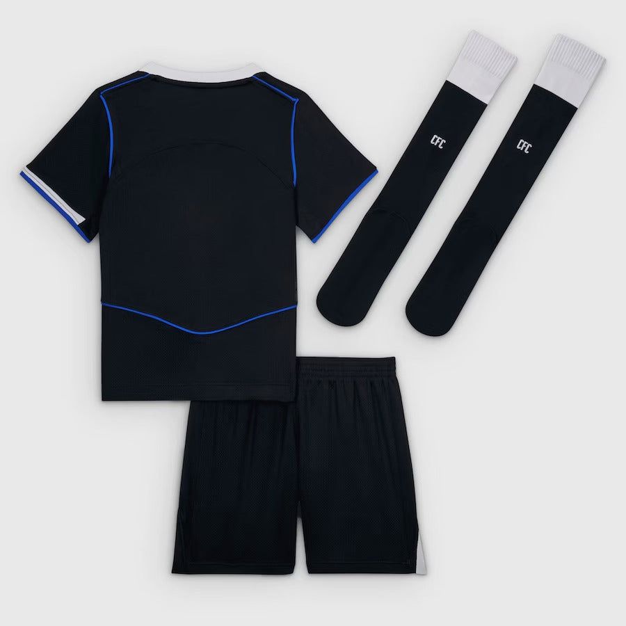 maillot-enfant-chelsea-fc-third-saison-2025-2026-avec-short-et-chaussettes børnetrøje Chelsea FC third sæson 2025 2026 med shorts og strømper