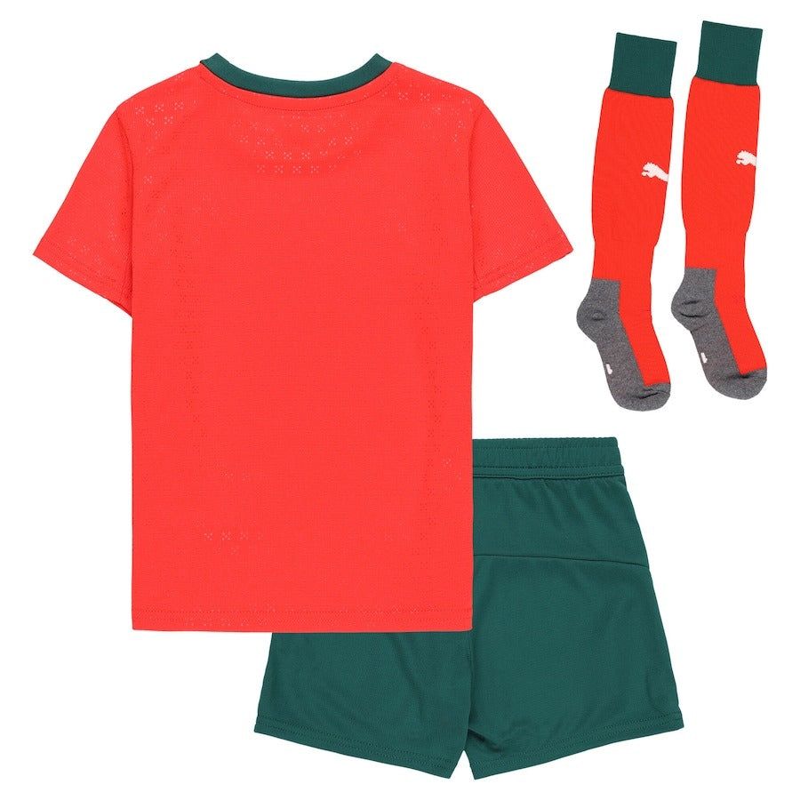 maillot-enfant-portugal-domicile-saison-2025-rouge-et-vert børnetrøje Portugal hjemmebane sæson 2025 rød og grøn