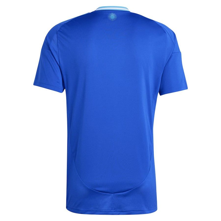 maillot-exterieur-argentine-saison-deux-mille-vingt-quatre-bleu-marine-et-blanc-tenue-de-football Udebanetrøje Argentina sæson to tusind fireogtyve marineblå og hvid fodboldtrøje