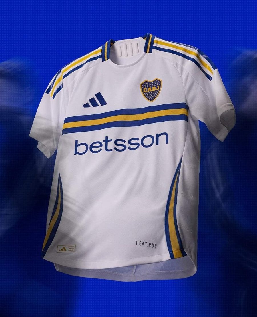 maillot-exterieur-boca-juniors-saison-2024-2025-bleu-et-jaune Boca Juniors udebanetrøje sæson 2024 2025 blå og gul