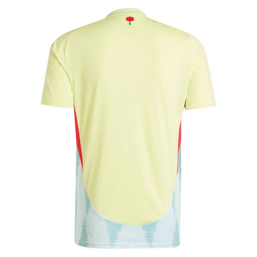maillot-exterieur-espagne-2024-jersey-football-rouge-et-jaune udebanetrøje Spanien 2024 jersey fodbold rød og gul
