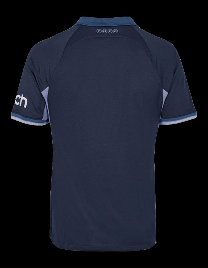 maillot-exterieur-tottenham-hotspur-saison-deux-mille-vingt-trois-deux-mille-vingt-quatre-blanc-et-bleu-marine Udebanetrøje Tottenham Hotspur sæson to tusind treogtyve to tusind fireogtyve hvid og marineblå