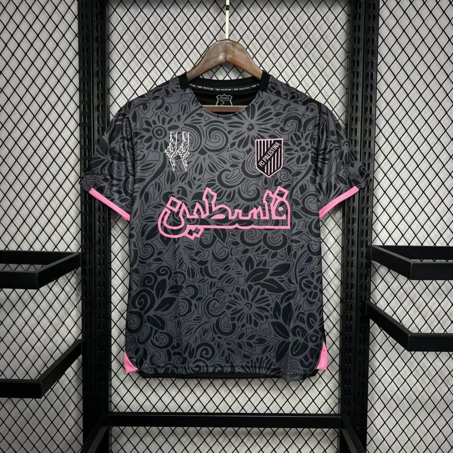 maillot-palestine-x-farrah-azam-noir-20242025 PALESTINA X FARRAH AZAM SORT TRØJE 20242025