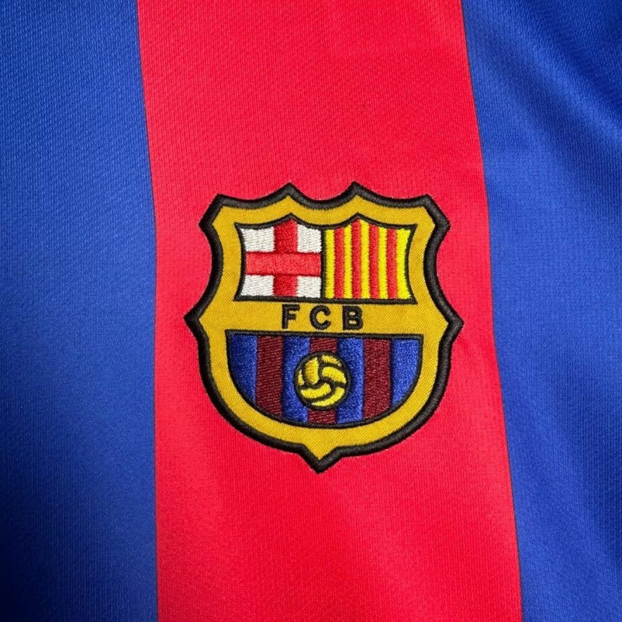Fodboldtrøje FC Barcelona 2004 2005 hjemmebanetrøje korte ærmer