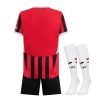 tenue-enfant-ac-milan-maillot-domicile-saison-2024-2025 børnesæt AC Milan hjemmebanetrøje sæson 2024 2025
