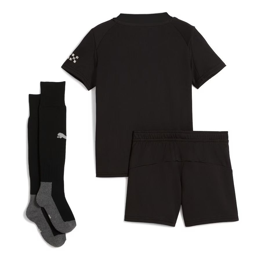 børneoutfit Manchester City ude sæson 2025 2026 trøje og shorts