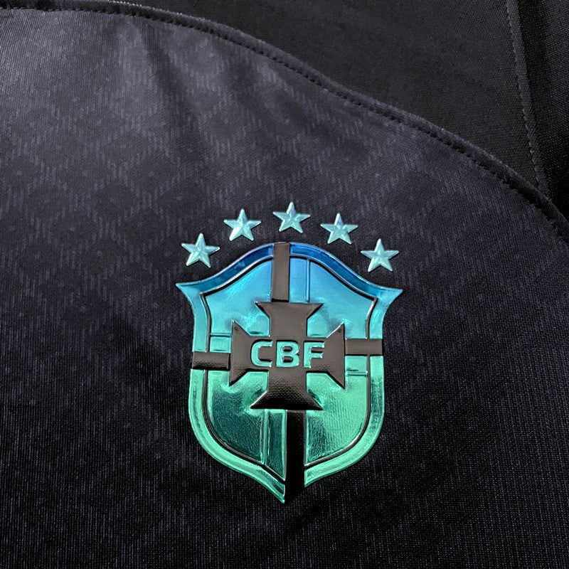 Fodbolddragt Brasilien sort udgave concept til supportere