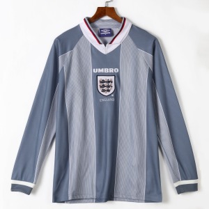 Fodboldtrøje England Udebanetrøje 1996 Retro Langærmer