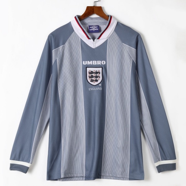 Fodboldtrøje England Udebanetrøje 1996 Retro Langærmer
