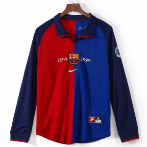 1473f2242280ed57cc7c71ddfb7d7de4.jpg Fodboldtrøje Barcelona Hjemmebanetrøje 1999-2000 Retro Lange Ærmer