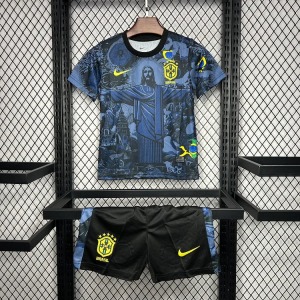 Fodboldtrøje Brasilien Hjemmebanetrøje Børn 2024-2025