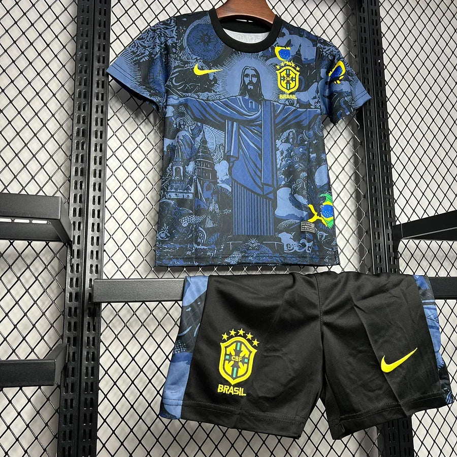 Fodboldtrøje Brasilien Hjemmebanetrøje Børn 2024-2025