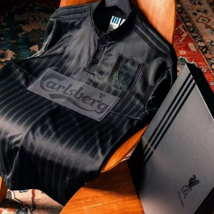 Liverpool 1995 Retro Sort Premium Fodboldtrøje