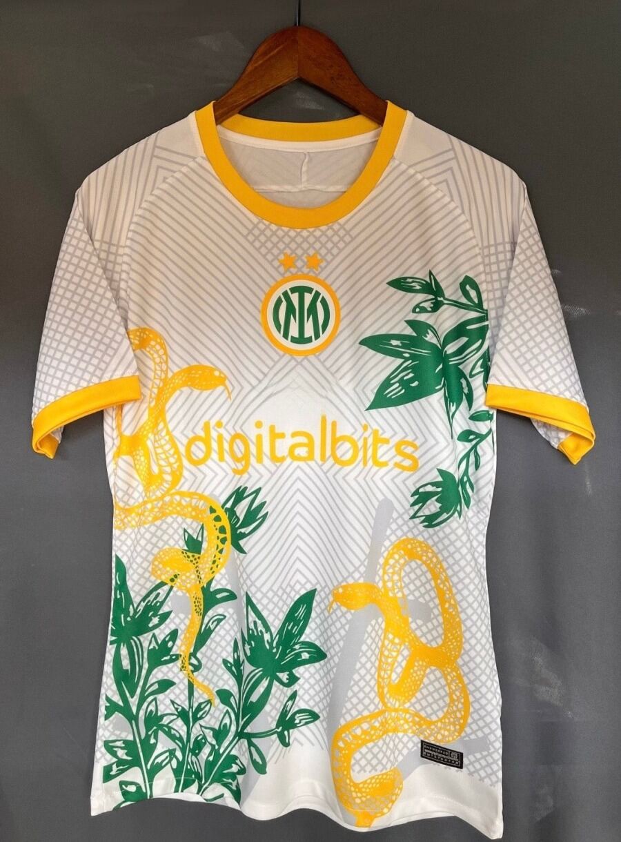 Fodboldtrøje Inter Milano 24/25 Hvid Special Slange