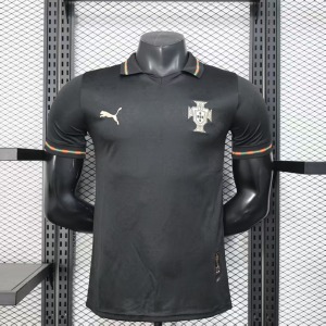 Fodboldtrøje Portugal 2025/26 Player Edition Sort
