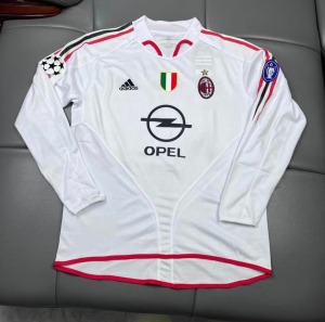 AC Milan Fodboldtrøje 2004/05 Udebanetrøje Lange Ærmer
