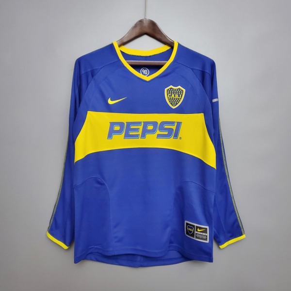 Fodboldtrøje Boca Juniors Hjemmebanetrøje 2003/04 Langærmer